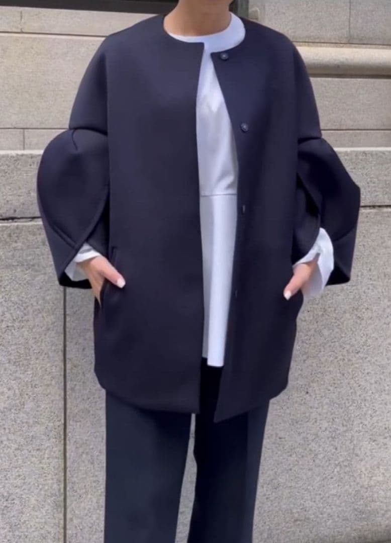 Heve コクーンコート Tulip Sleeve Bonding Coat