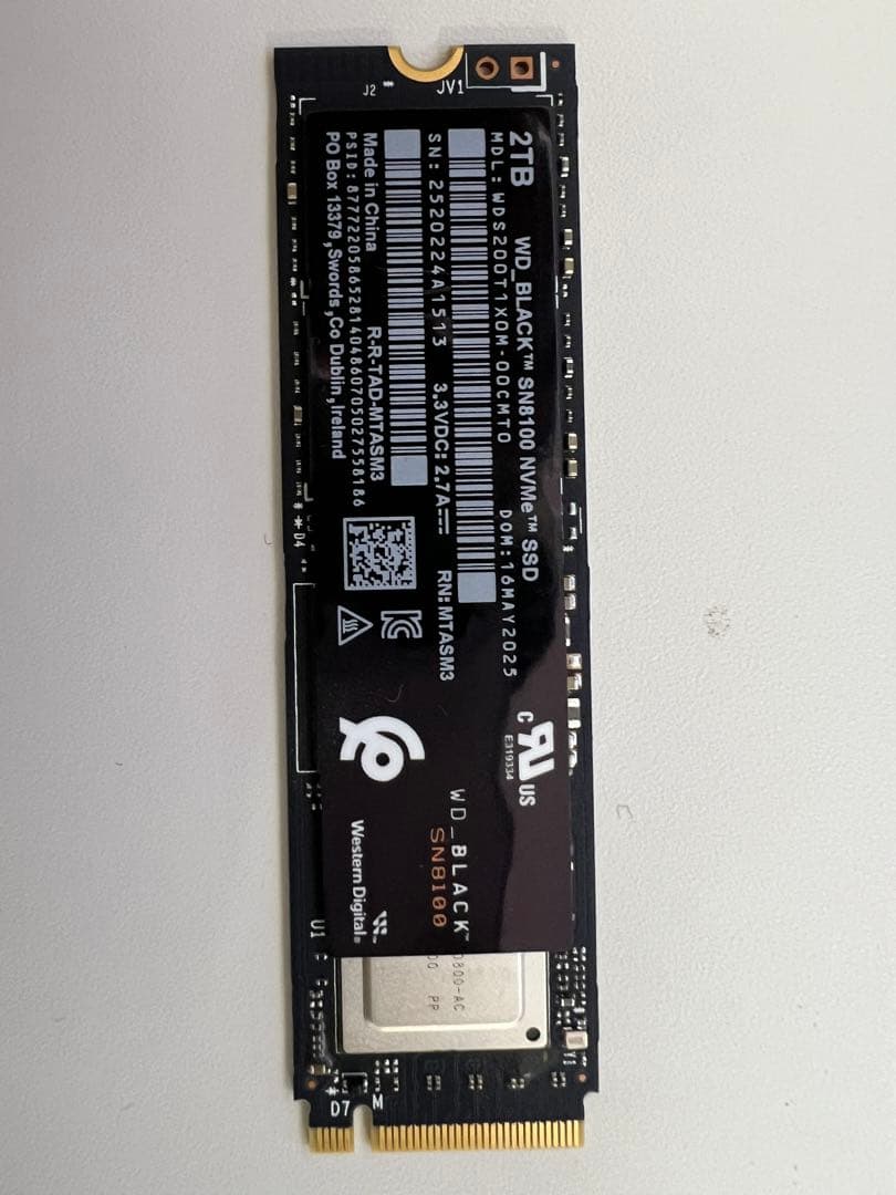 内蔵型SSD WD_BLACK SN8100 2TB PCIE 5.0 SSD