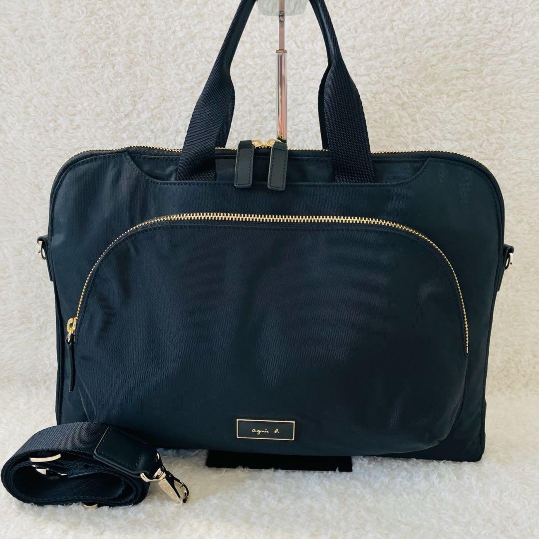 【未使用】アニエスベー ビジネスバッグ 2way ショルダーバッグ 黒