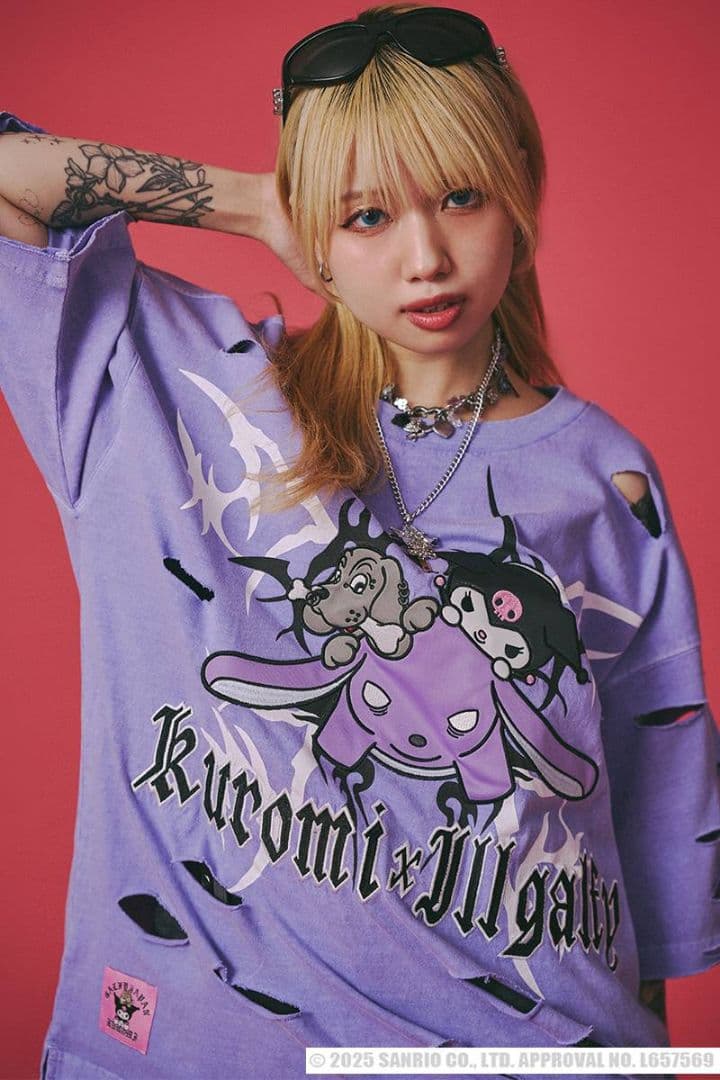 希少タグ付【ガルフィー×クロミ】イルガルフィーボロボロ半袖T　大きめ　2枚セット