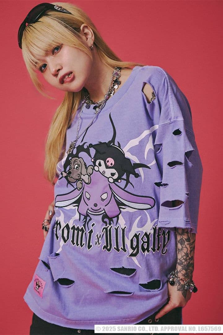 希少タグ付【ガルフィー×クロミ】イルガルフィーボロボロ半袖T　大きめ　2枚セット