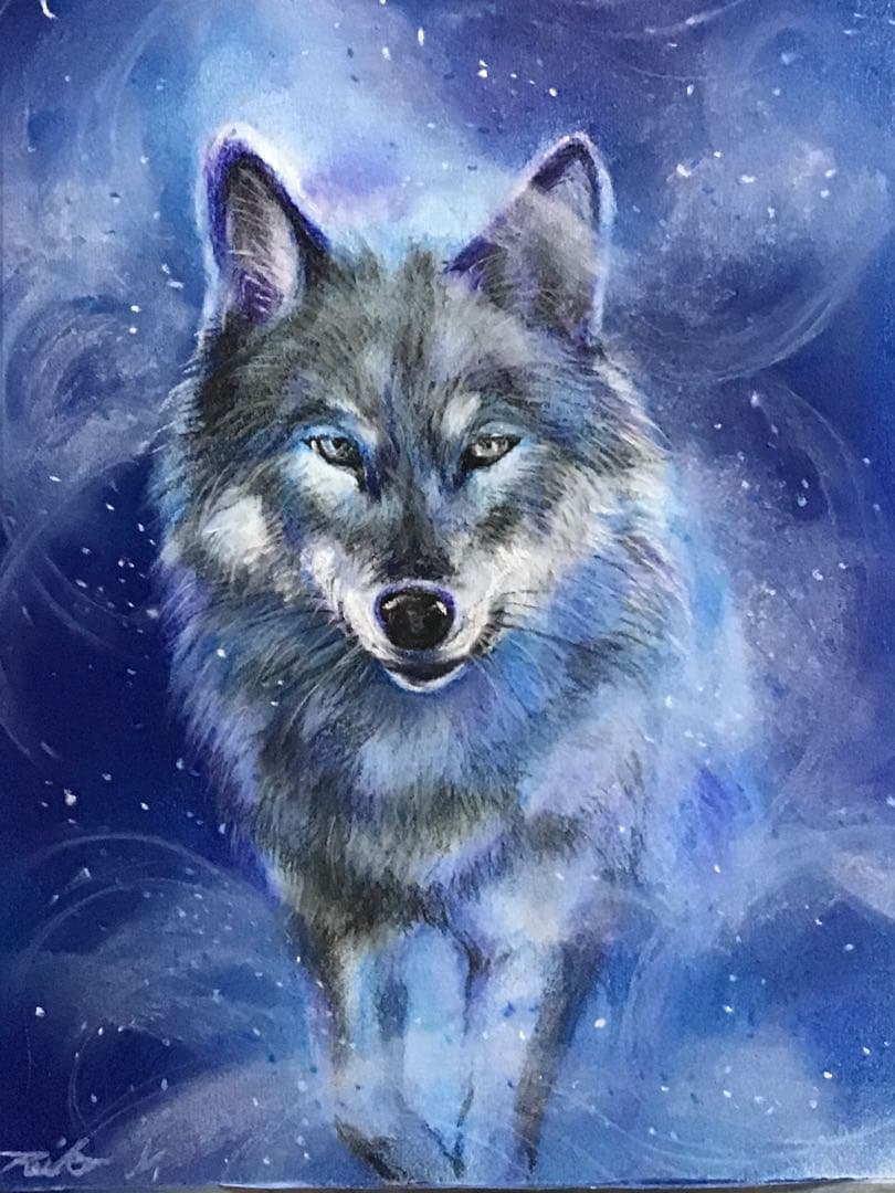 rainbow angel ハンドメイドパステル画　絵画アート原画