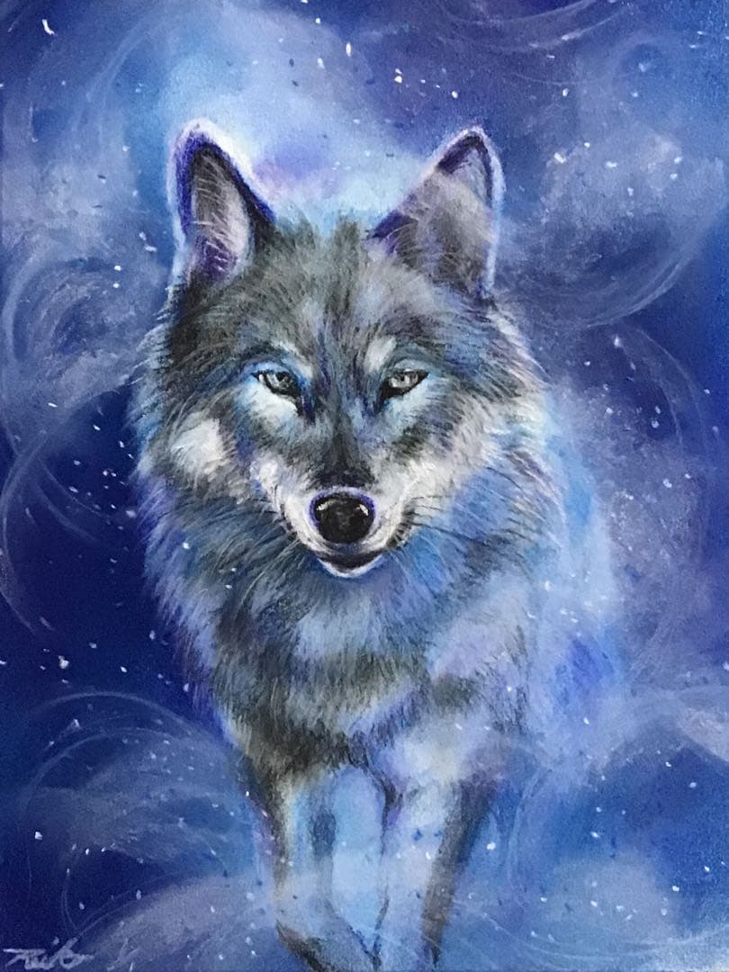 rainbow angel ハンドメイドパステル画　絵画アート原画