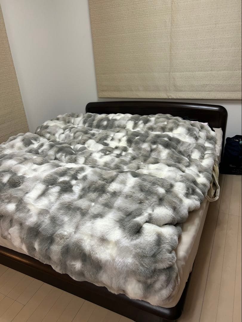 【Francfranc】WARMYポコモコファー 掛け布団カバー ダブル グレー