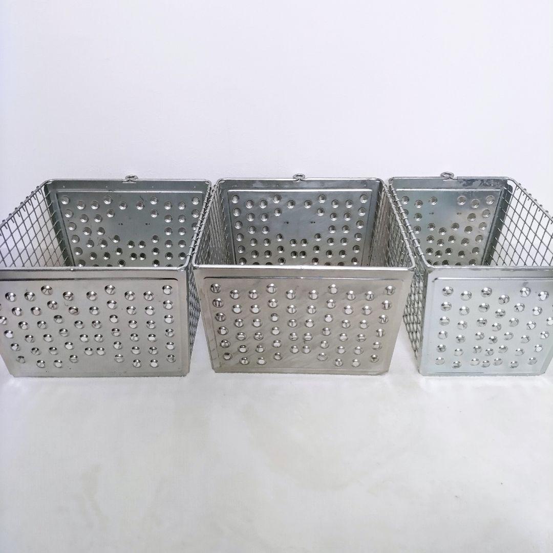 VINTAGE \"LYON\" L BASKET　ステンレスバスケット