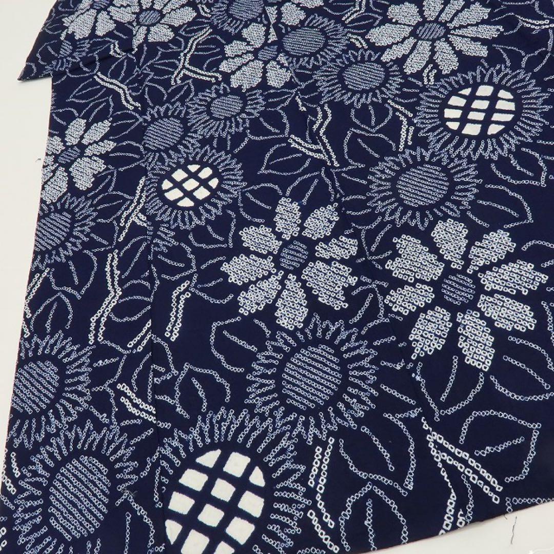 Jasmine❤︎様✺美品未着用 有松鳴海絞り 向日葵 高級浴衣 着物 A3388