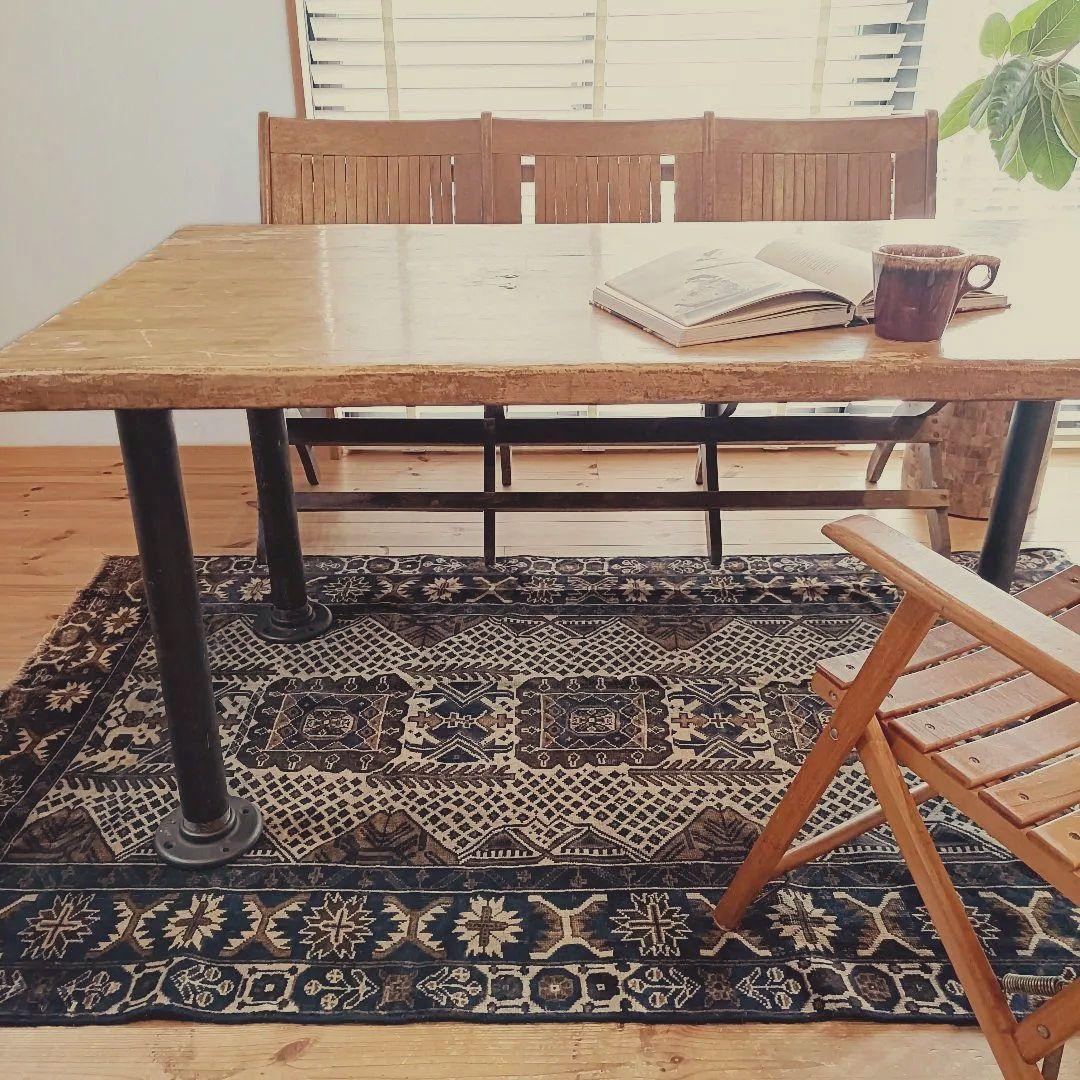 【値下げご依頼】60s ロング！L195cm トライバルラグ ヴィンテージラグ