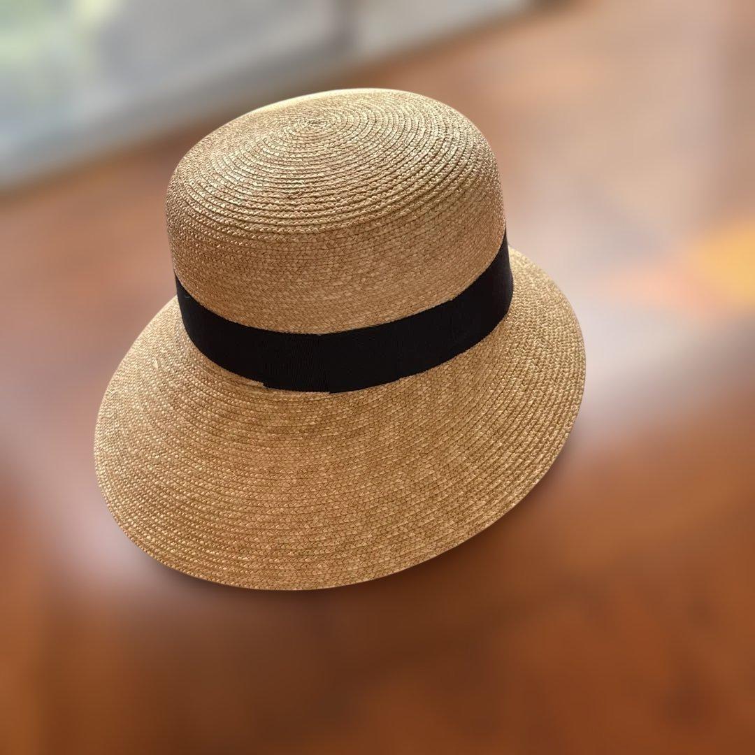 田中帽子店 ステラ 麦わら つば長女優帽 美品