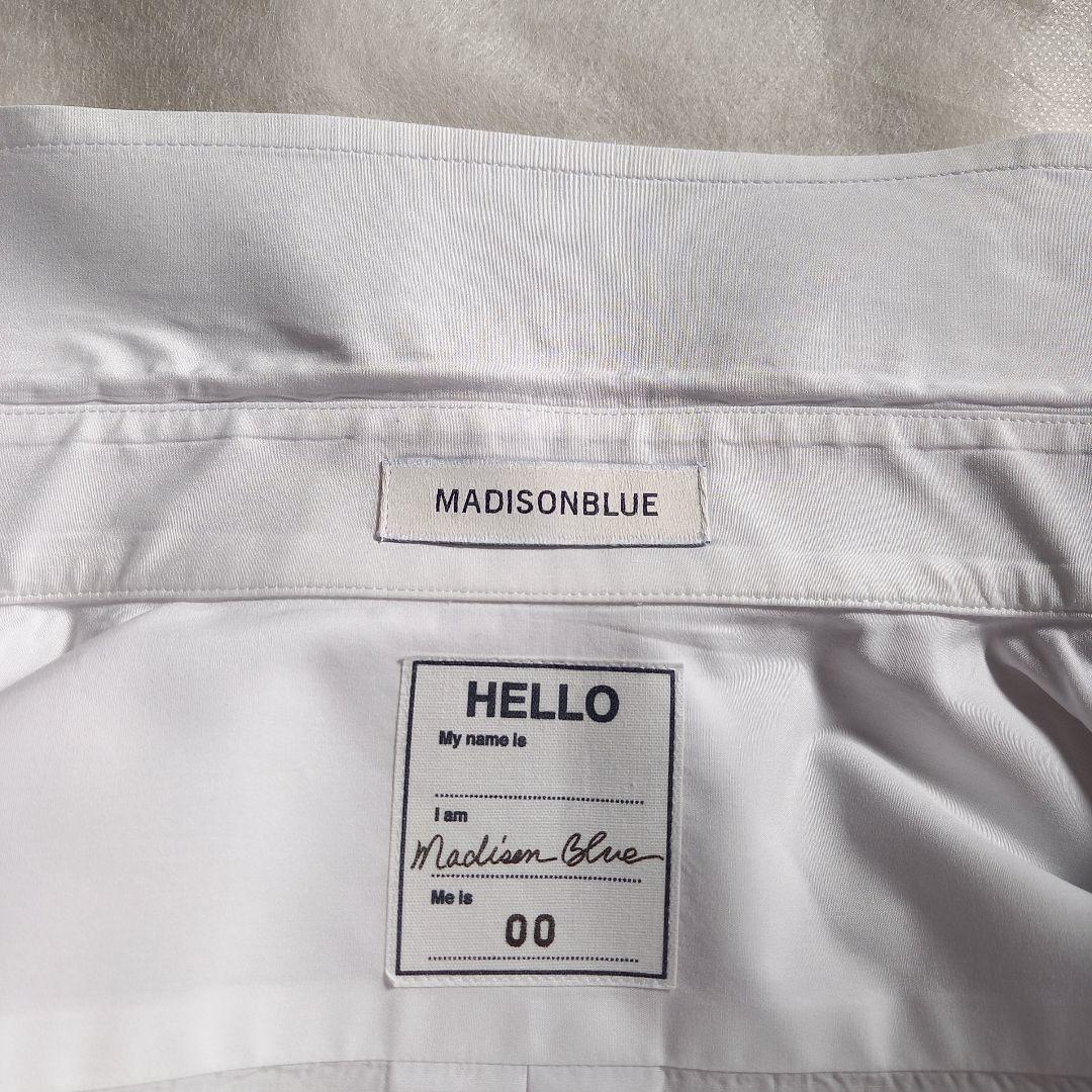 白シャツ　マディソンブルー　ロゴ刺繍　00　B.D タイプライター