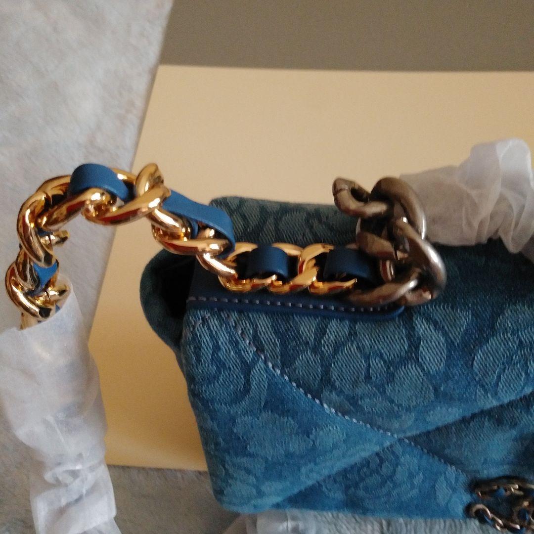 CHANEL ノベルティ青 キルティング デニム地ショルダーバッグ