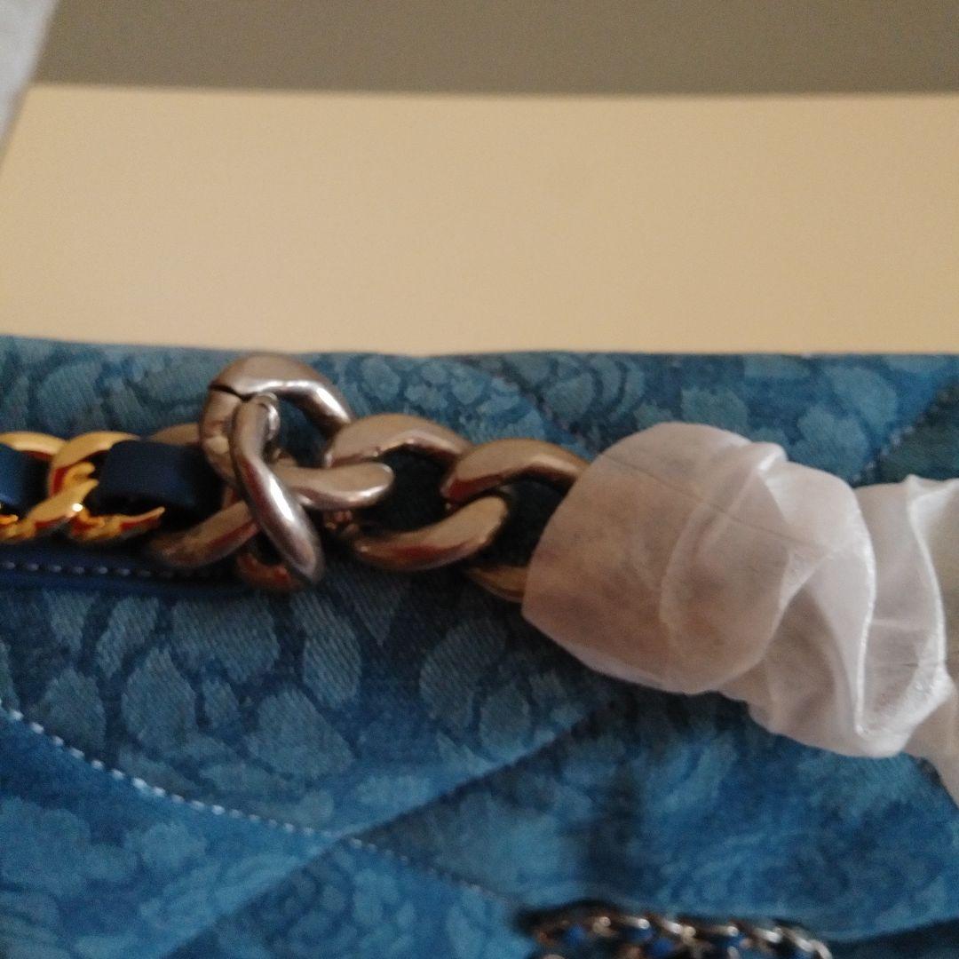 CHANEL ノベルティ青 キルティング デニム地ショルダーバッグ