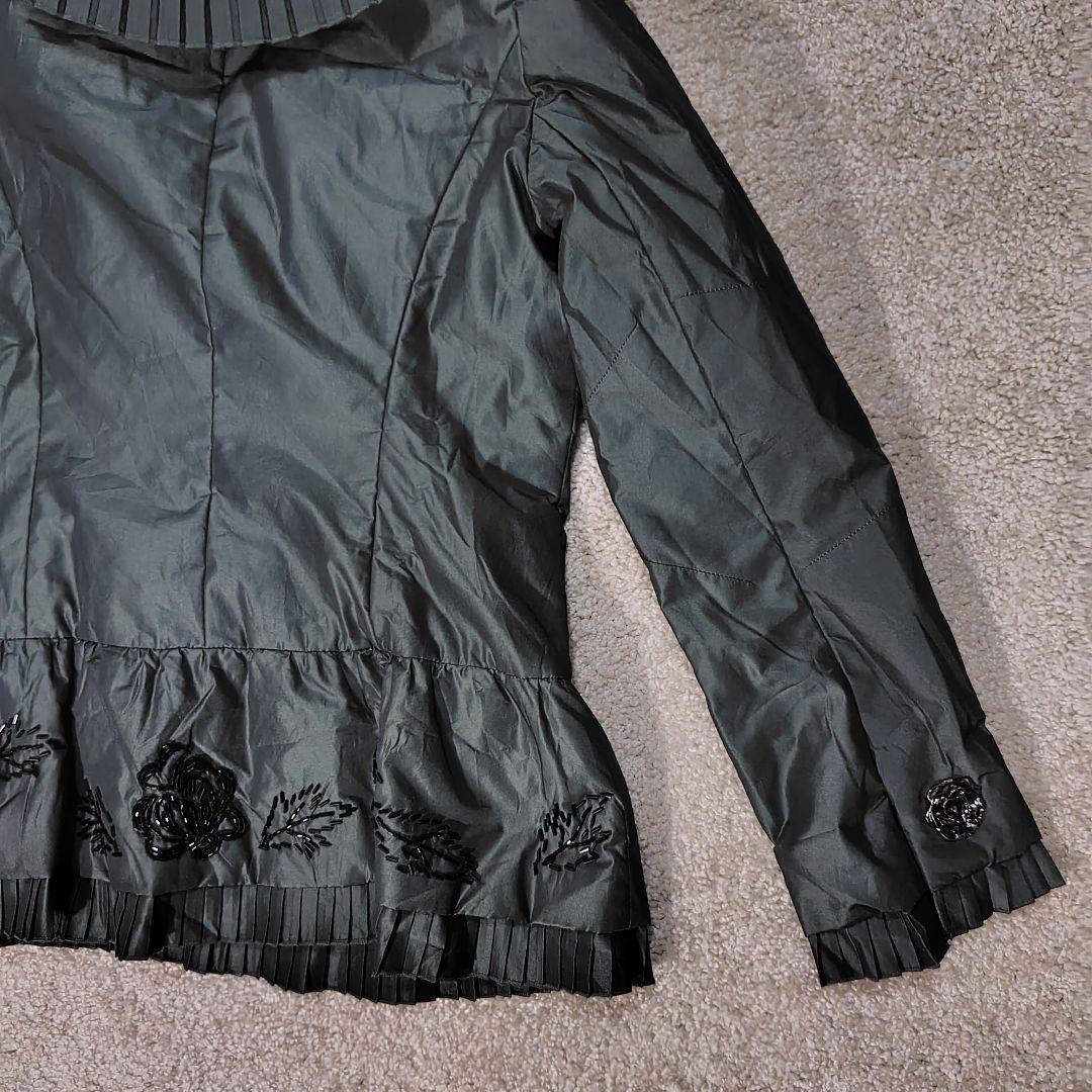 NOKO OHNO 42　ノコオーノ　美品　フリル　ビーズ　薔薇柄　ジャケット