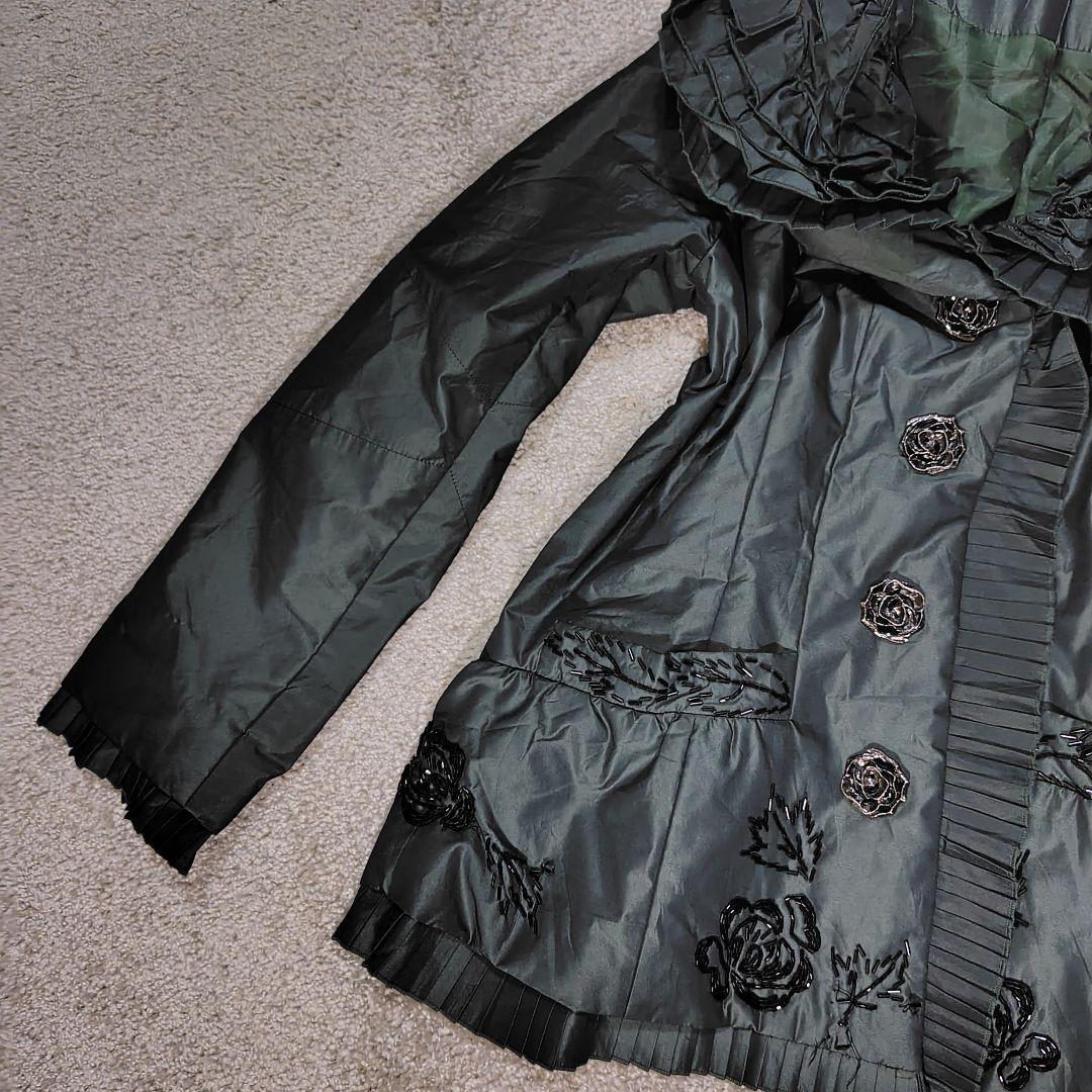 NOKO OHNO 42　ノコオーノ　美品　フリル　ビーズ　薔薇柄　ジャケット