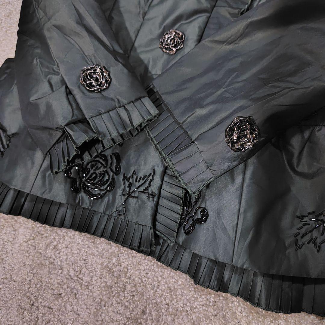 NOKO OHNO 42　ノコオーノ　美品　フリル　ビーズ　薔薇柄　ジャケット