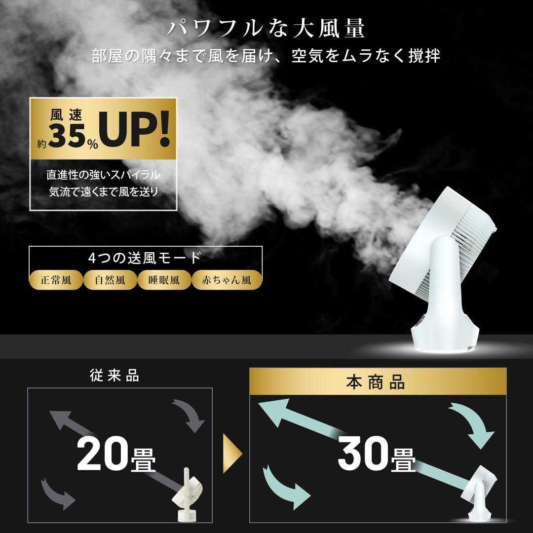 Polar Cedar サーキュレーター 360度首振り 静音 ミントブルー