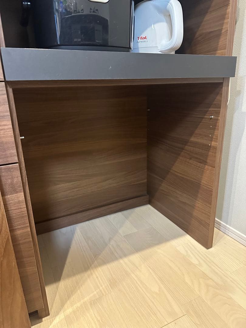 パモウナ 食器棚 キッチンボード 引き戸 キッチン収納 ウォールナット