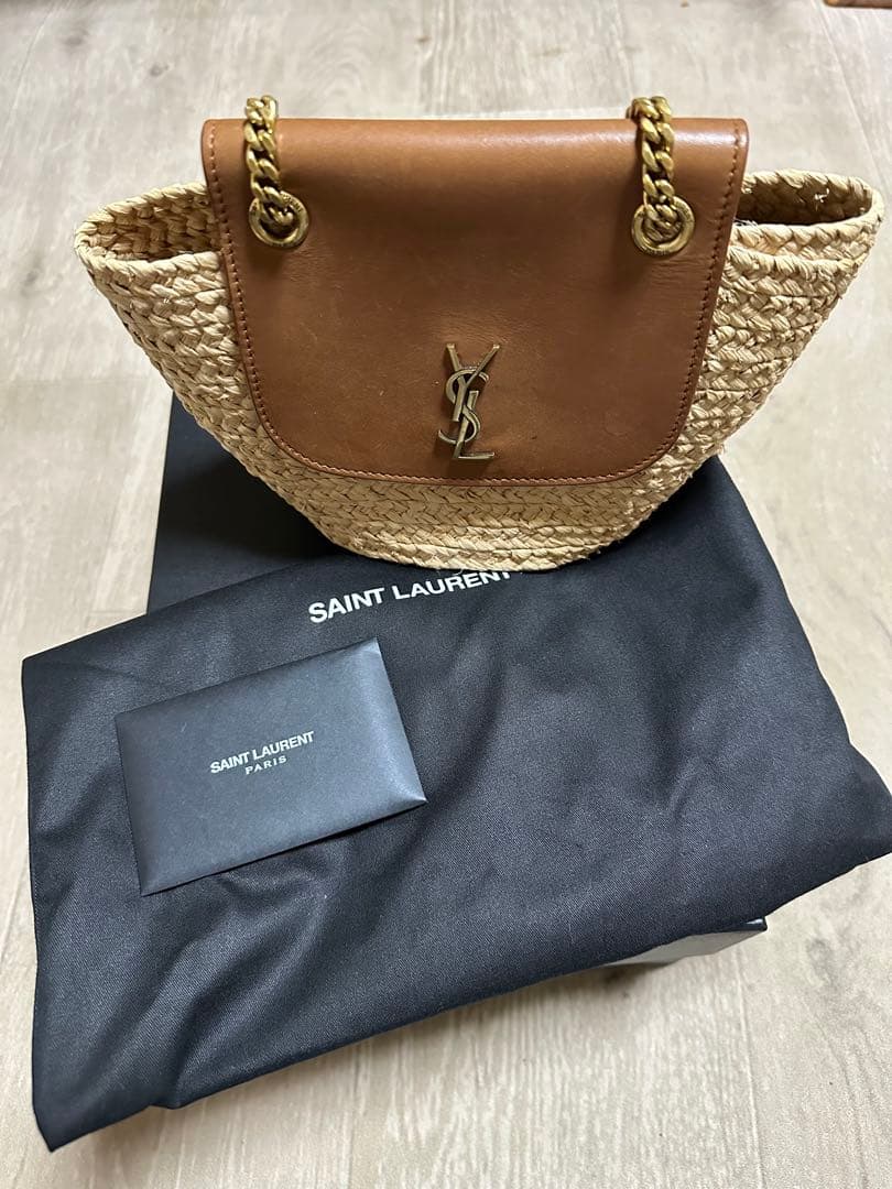【つくね】サンローランマノンMINIラフィア2wayかごバッグ