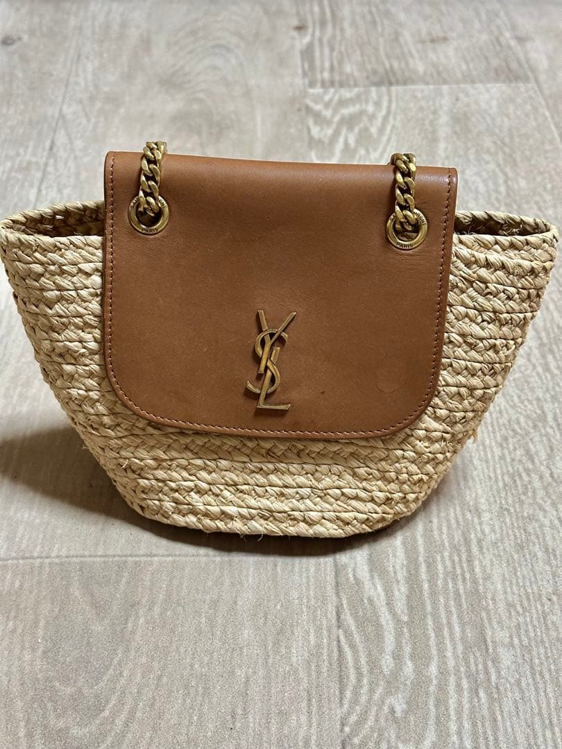 【つくね】サンローランマノンMINIラフィア2wayかごバッグ