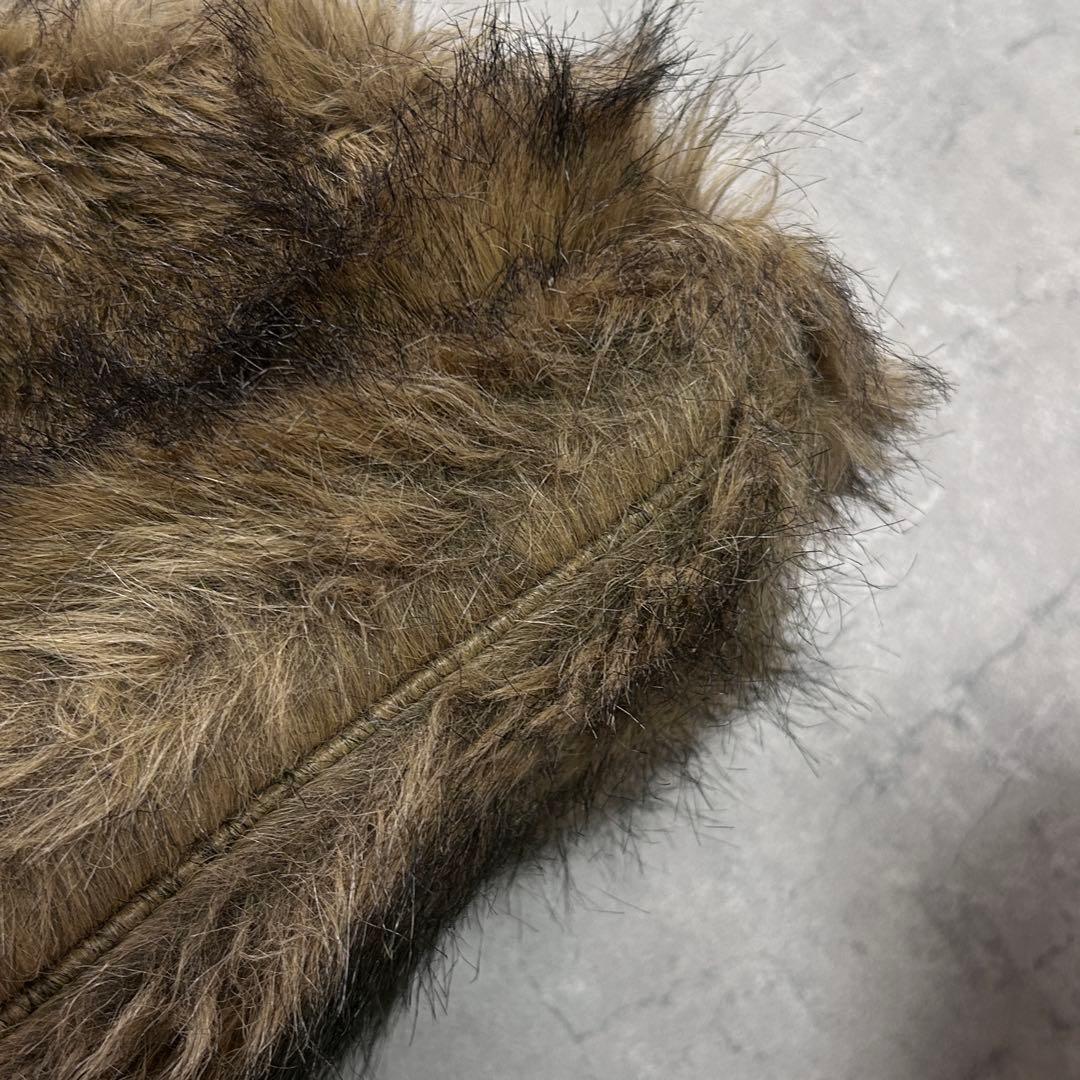 バッグ 70s vintage faux fur leather boston bag