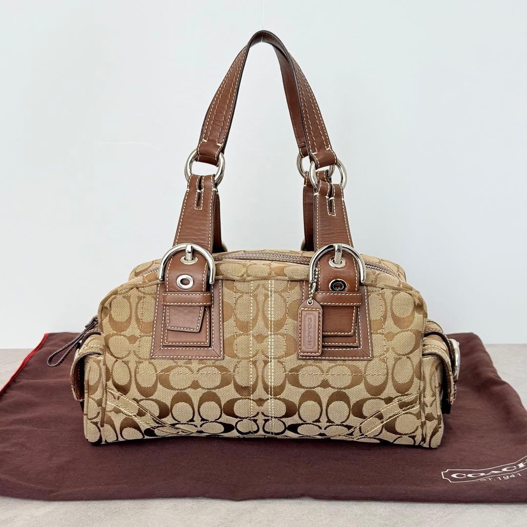 バッグ Coach Signature Canvas Satchel Bag