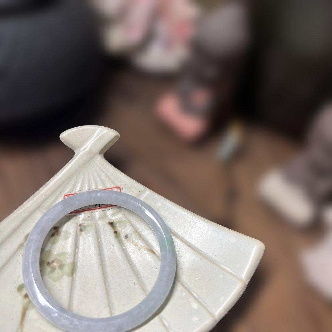 本翡翠、氷糯種丸型バングル　〜55