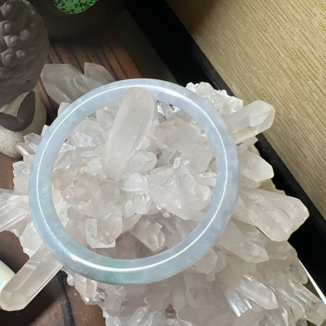 本翡翠、氷糯種丸型バングル　〜55