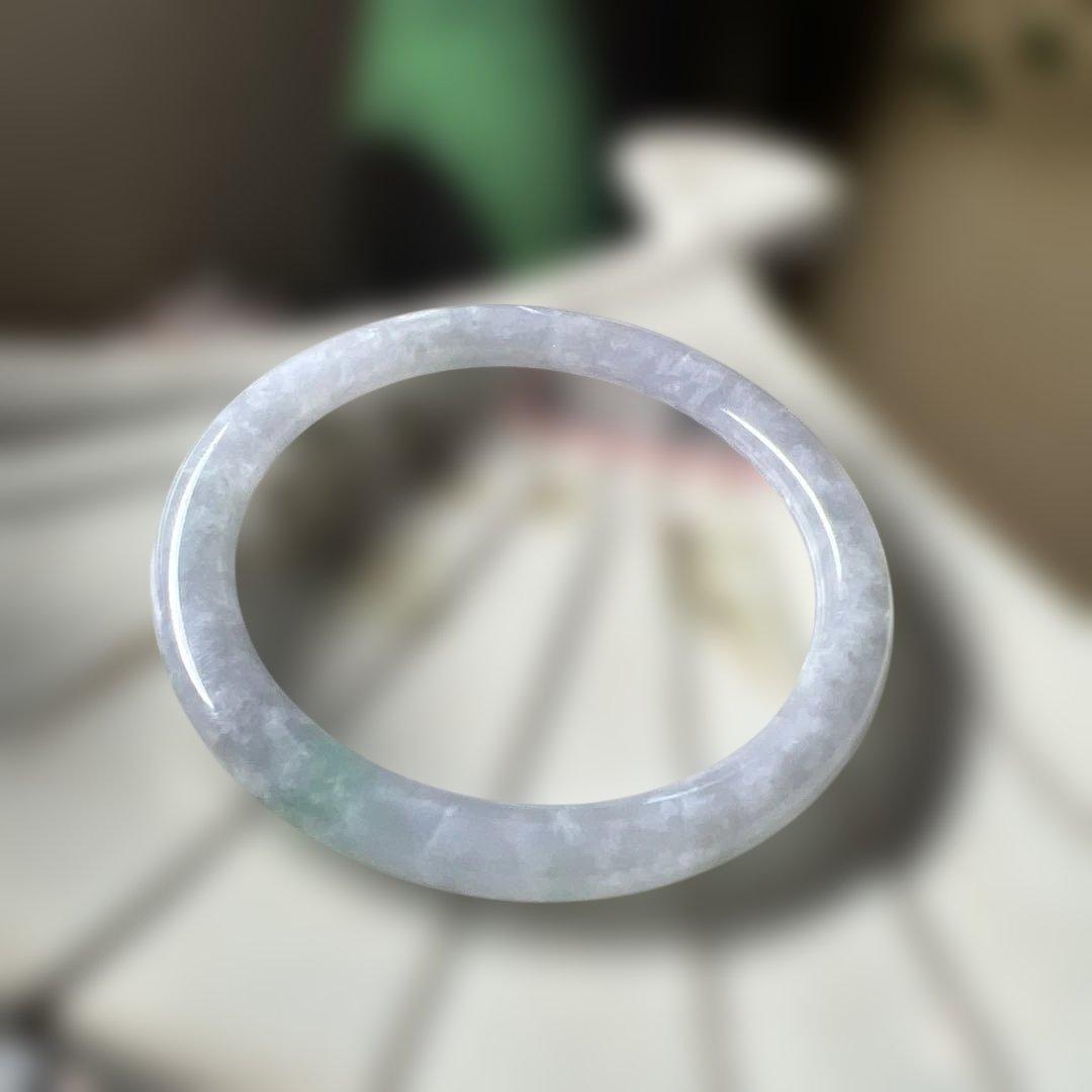 本翡翠、氷糯種丸型バングル　〜55