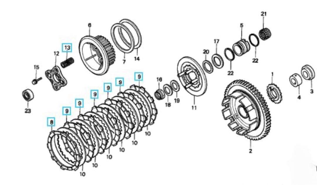 ホーネット250HONDA純正クラッチキット クラッチ板 スプリング ガスケット