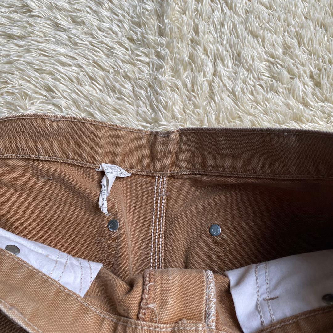 【USA製】カーハート ダブルニー W32 L30 ダンガリーフィット ブラウン