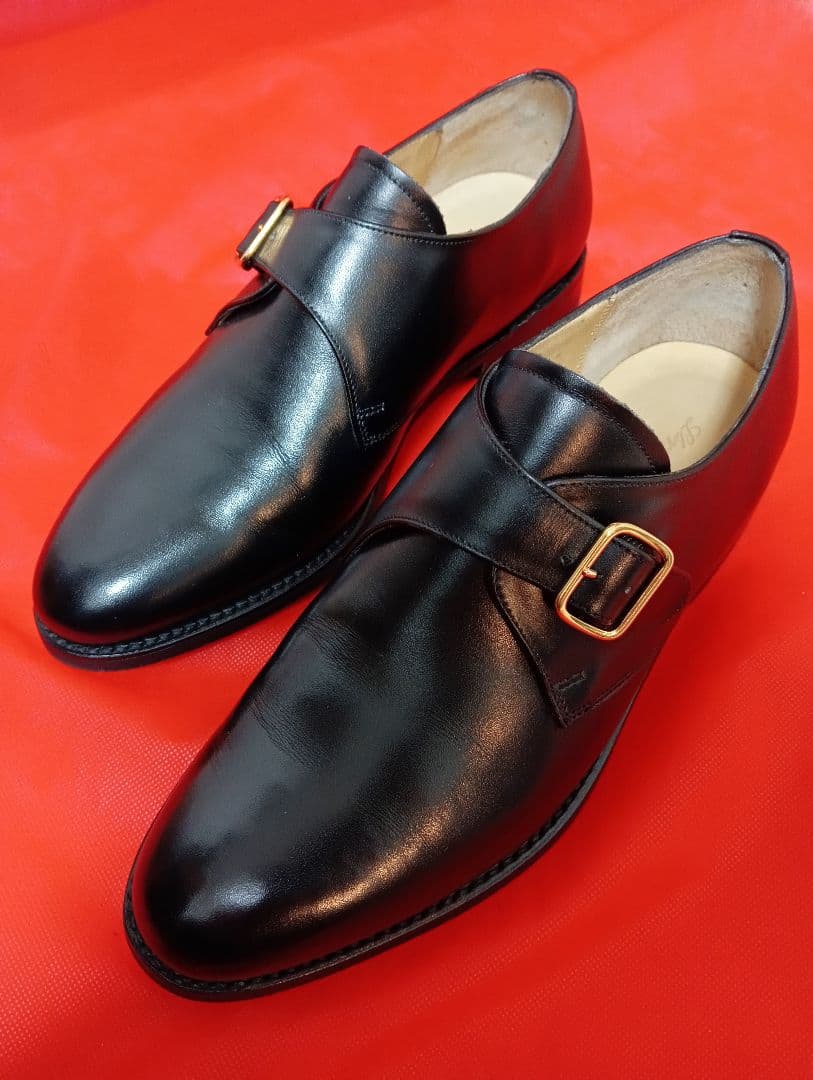 Lloyd footwear ブラックモンクストラップ革靴 25cm.