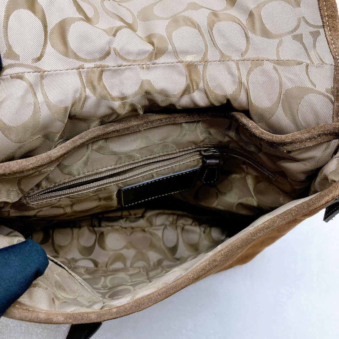 バッグ Coach Suede Signature Slim Flap y2k Rare