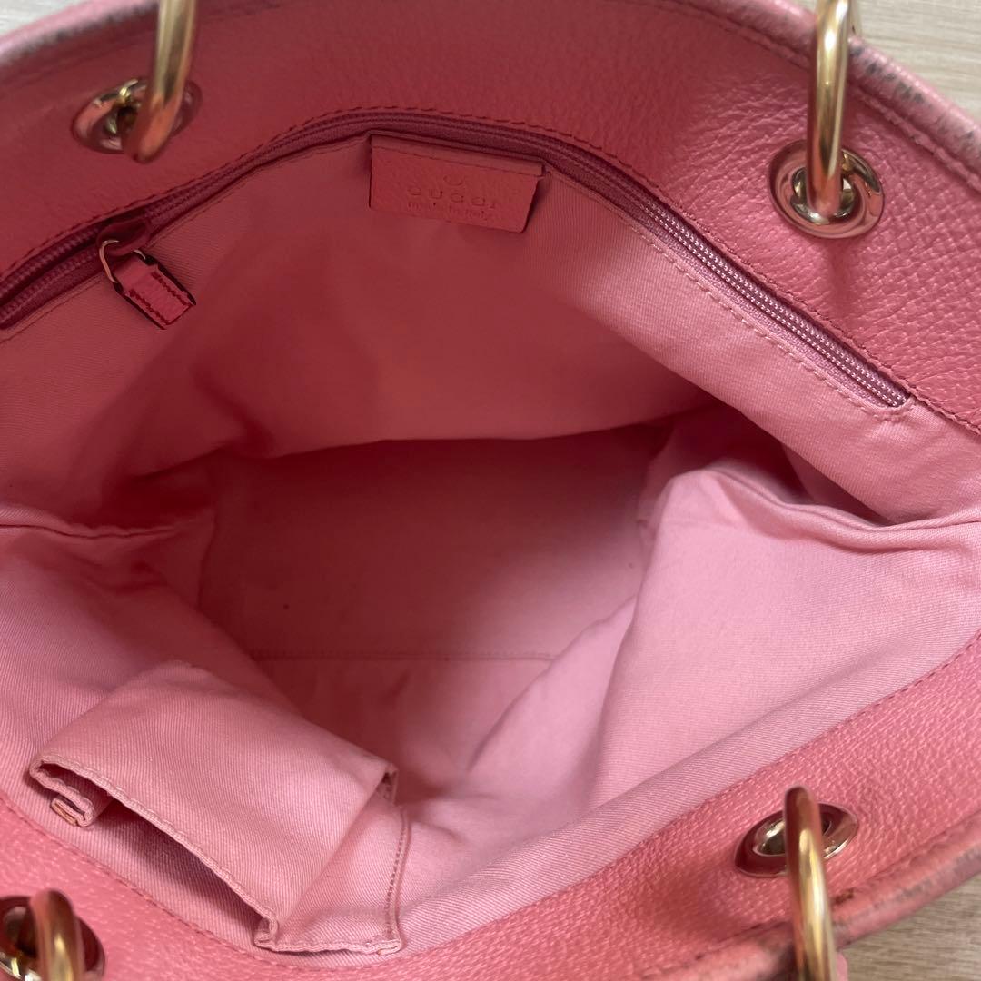 GUCCI GGパターン ハンドバッグ ベージュ/ピンク