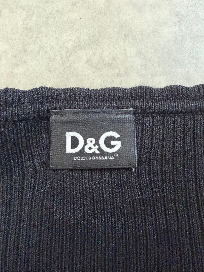ドルチェアンドガッバーナ リブ編み パールボタン 長袖 ニット カーディガン
