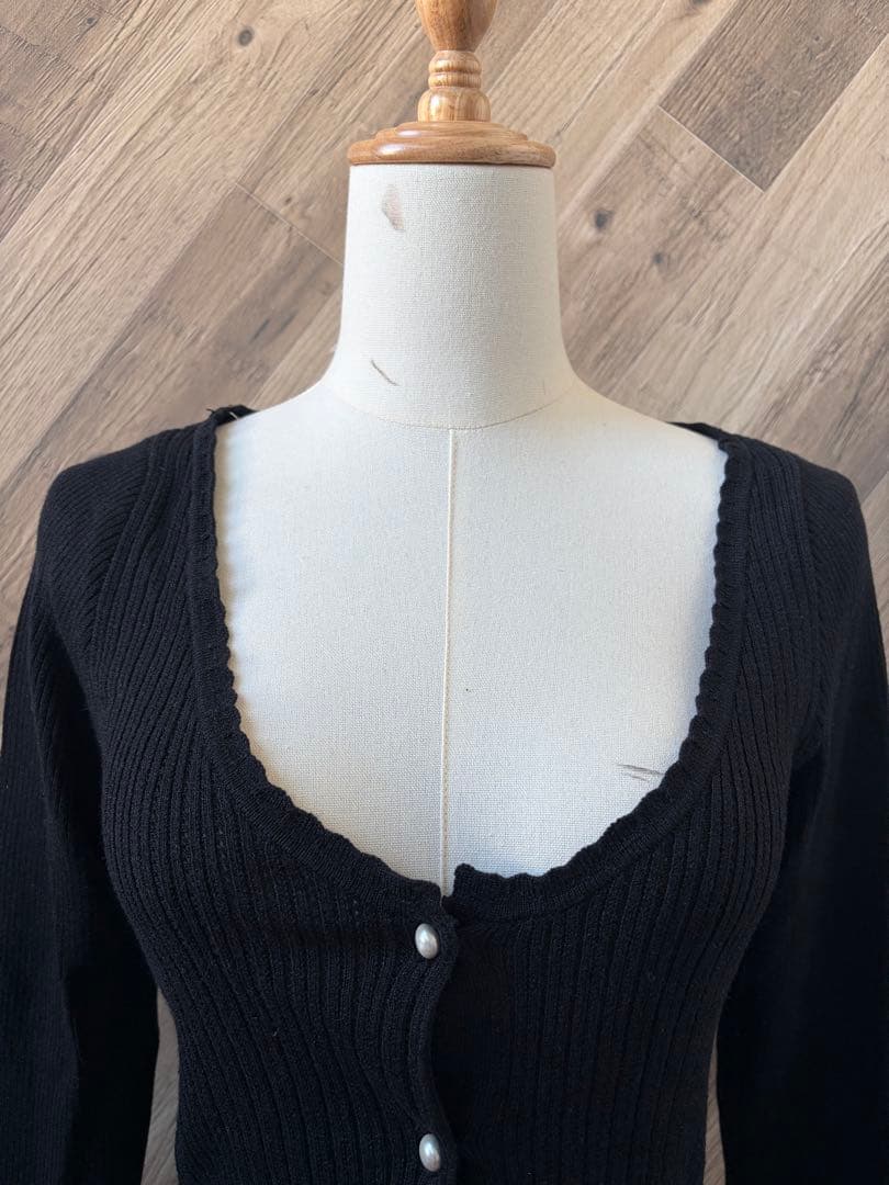 ドルチェアンドガッバーナ リブ編み パールボタン 長袖 ニット カーディガン