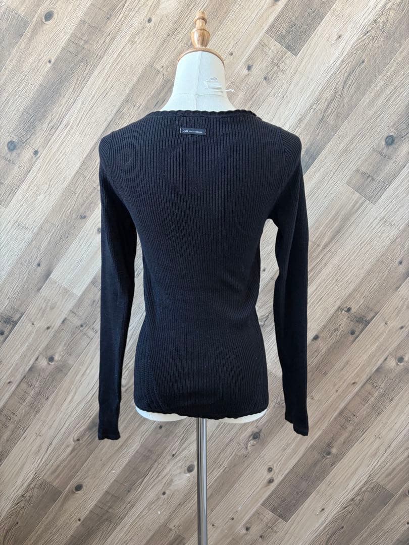 ドルチェアンドガッバーナ リブ編み パールボタン 長袖 ニット カーディガン