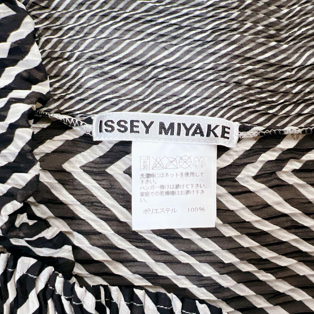 ISSEY MIYAKE イッセイミヤケ プリーツ カットソー ストライプ 黒