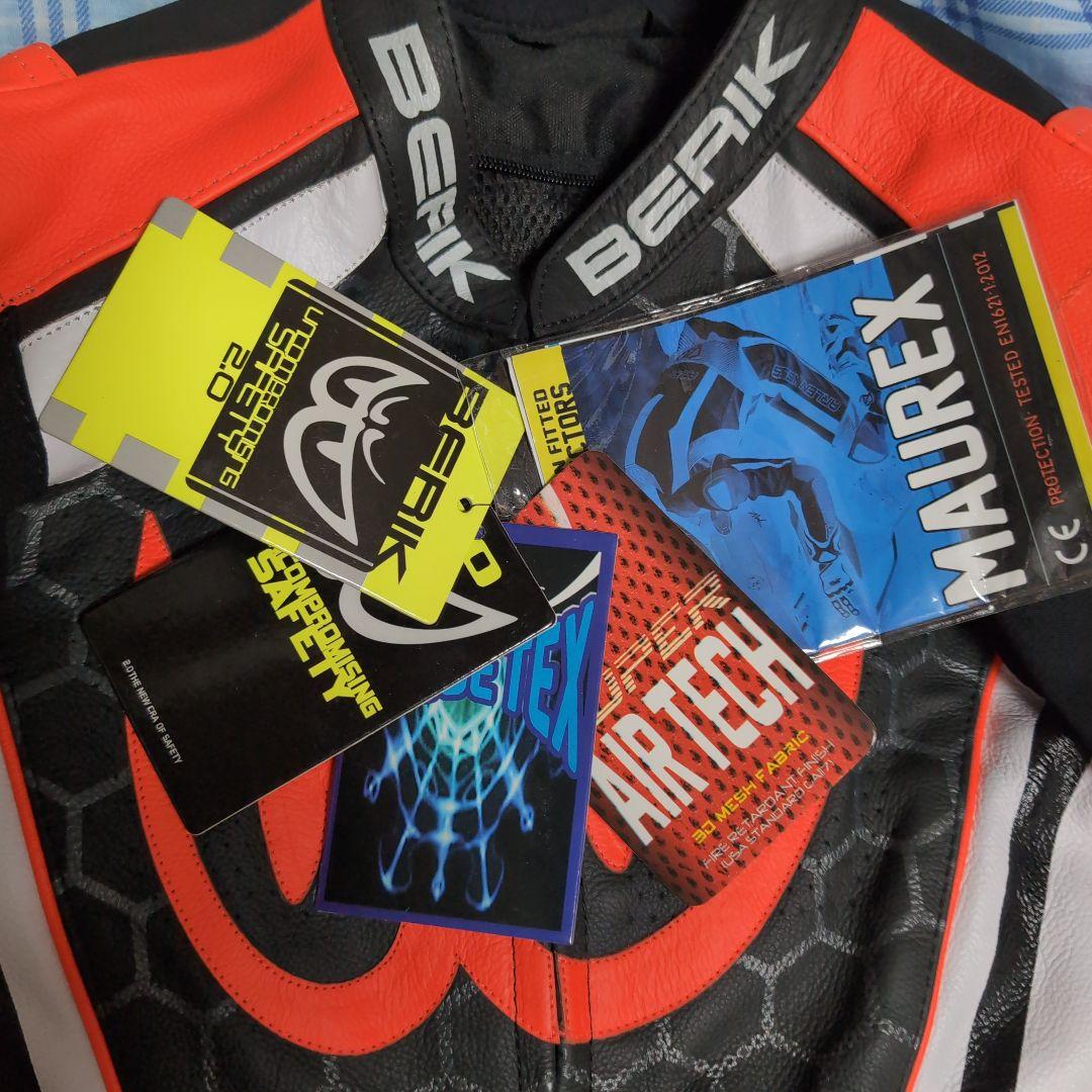 新品　ベリック　レザージャケット　52サイズ　黒／白／赤　LL　BERIK