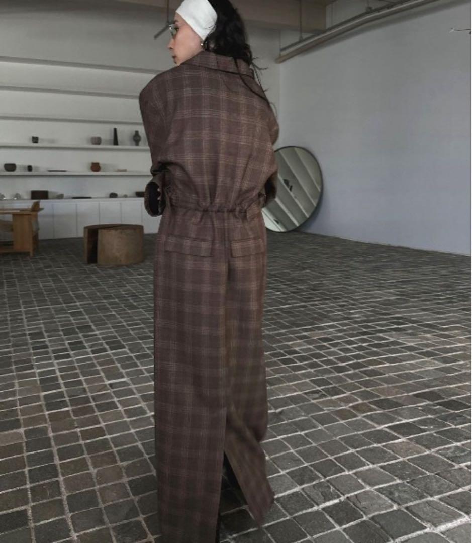 ワンピース Ameri WAIST CROSS CHECK DRESS