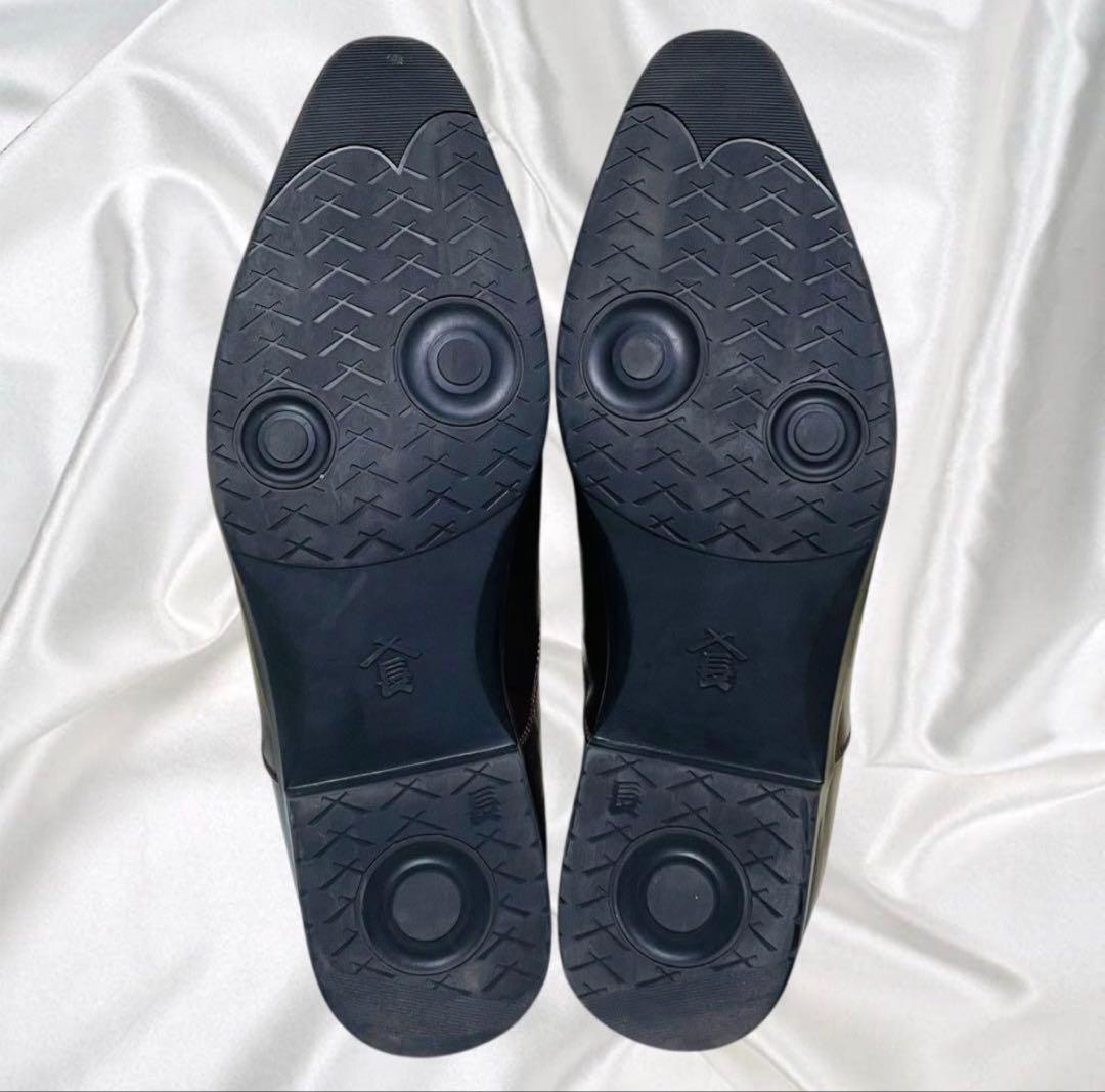 【山陽山長】美品 ストレートチップ 外羽根 レースアップ クッションソール 茶