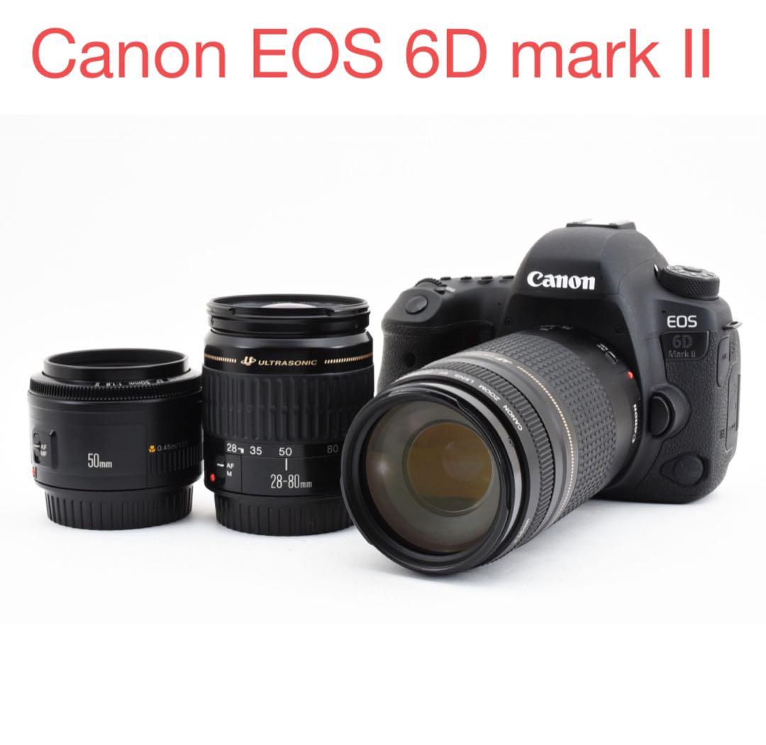 一眼レフカメラ Canon EOS 6D Mark II標準&望遠レンズセット