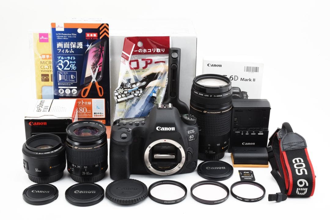 一眼レフカメラ Canon EOS 6D Mark II標準&望遠レンズセット