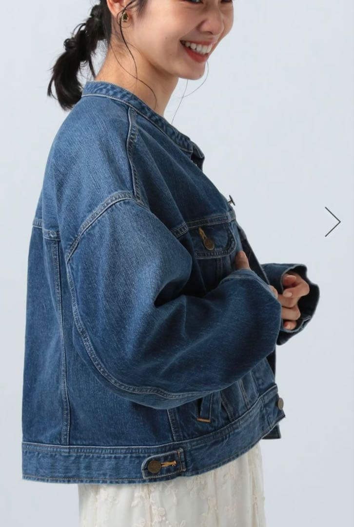 激レア　サンプル品　ノーカラーデニムジャケット　Lee(リー)別注アイテム
