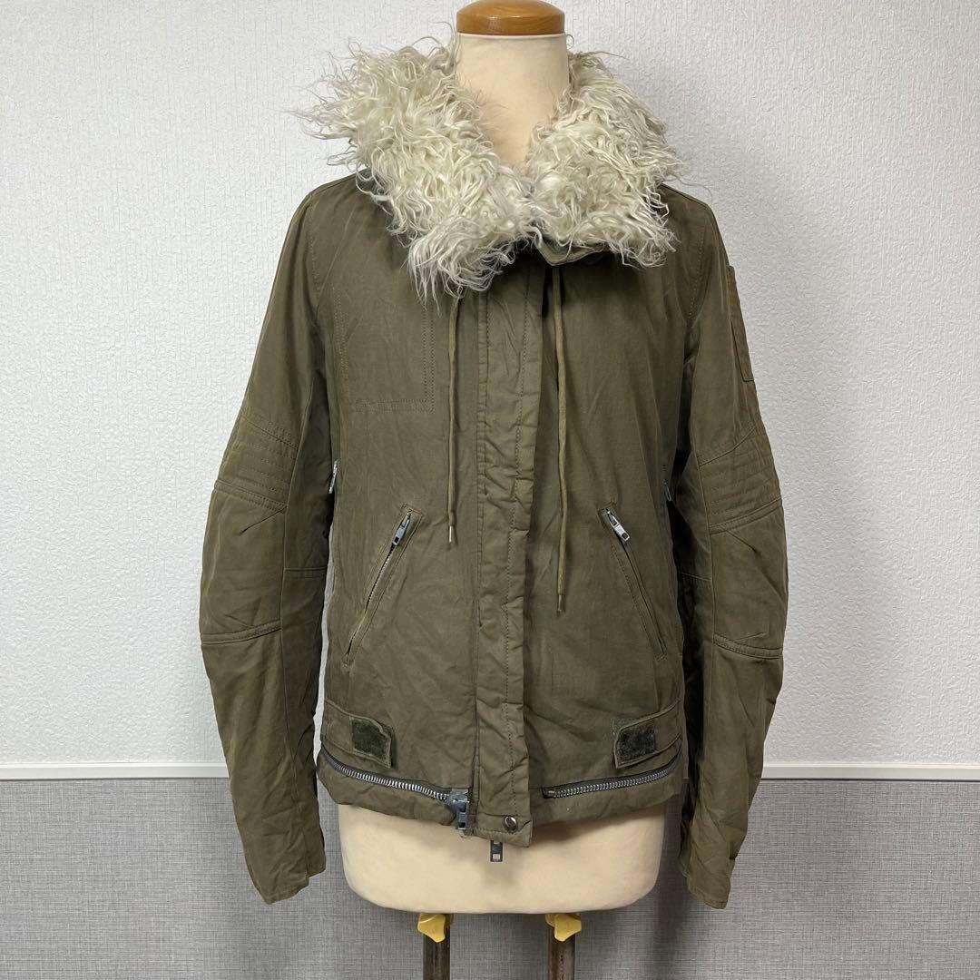 最終値下げ　HELMUT LANG オリーブ ファー ジャケット イタリア製