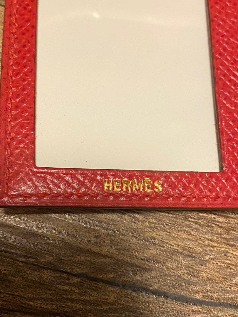 HERMES エルメス 赤 レザー フォトフレーム