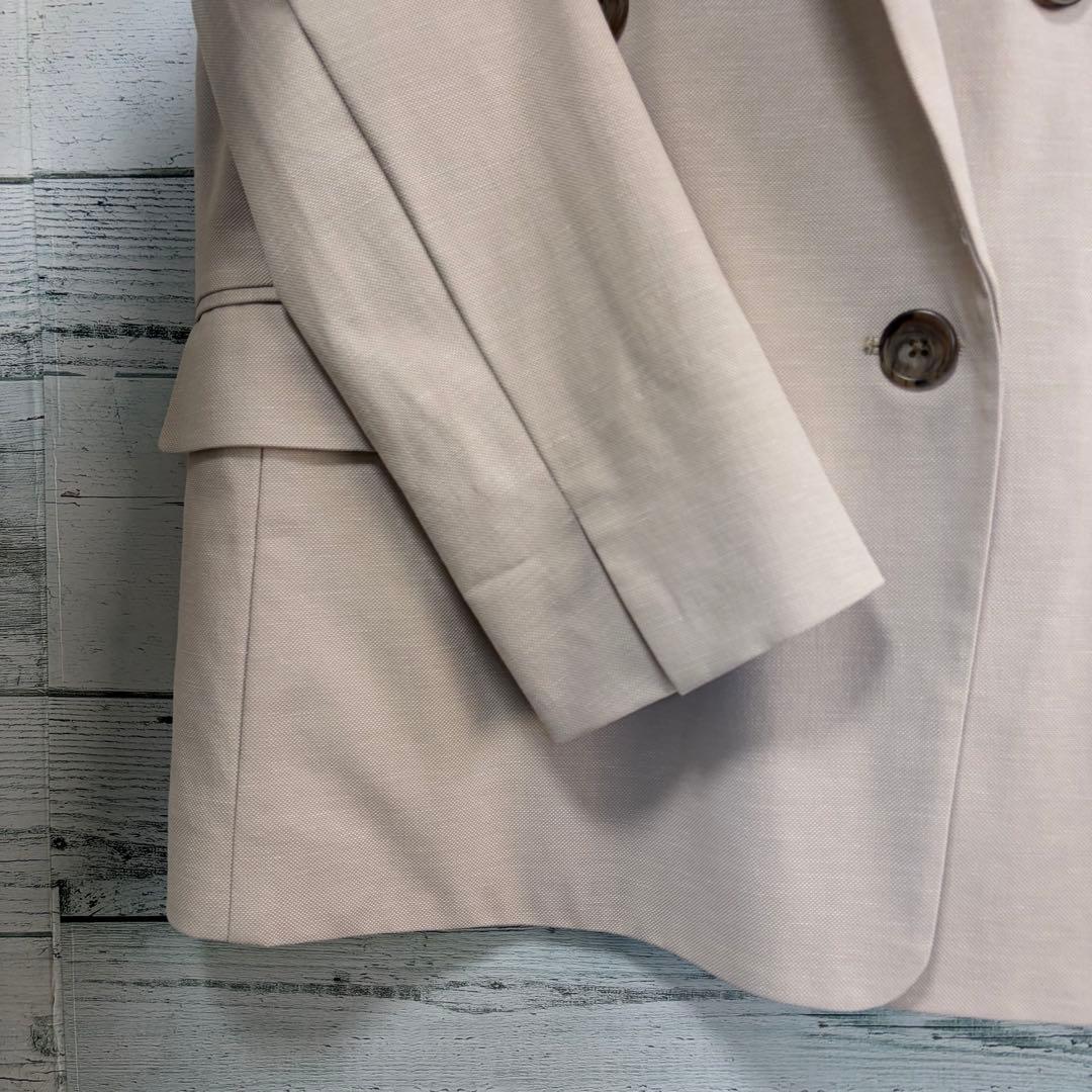 ☆25年モデル☆プラステ　リネンブレンドダブルジャケット　ベージュ　ほぼ未使用