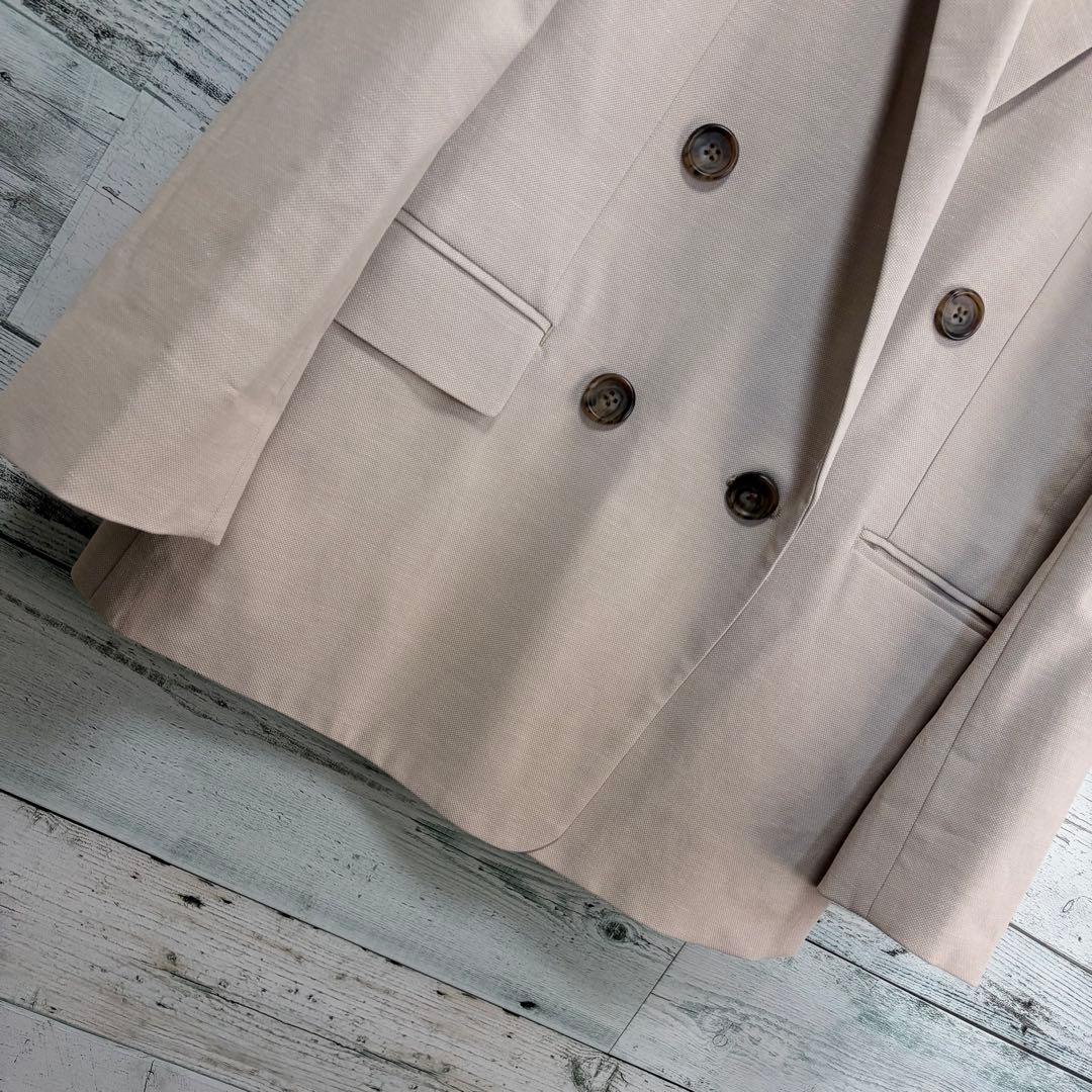 ☆25年モデル☆プラステ　リネンブレンドダブルジャケット　ベージュ　ほぼ未使用