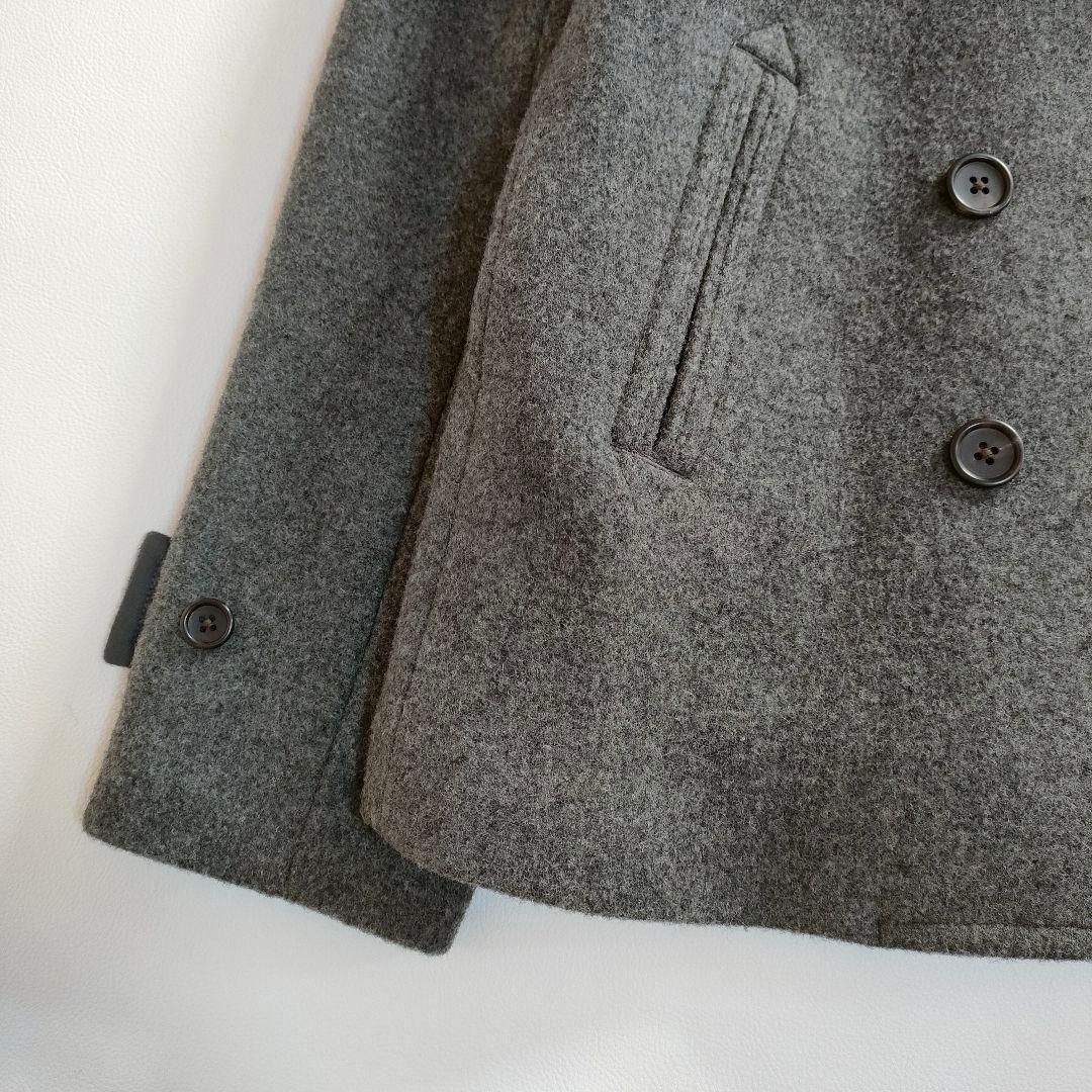 【極美品】マーガレットハウエル　高級カシミヤ混ピーコート　グレー　2