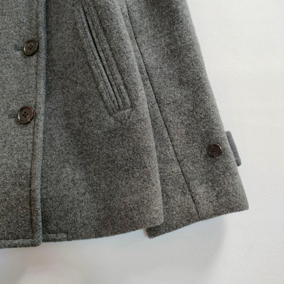 【極美品】マーガレットハウエル　高級カシミヤ混ピーコート　グレー　2