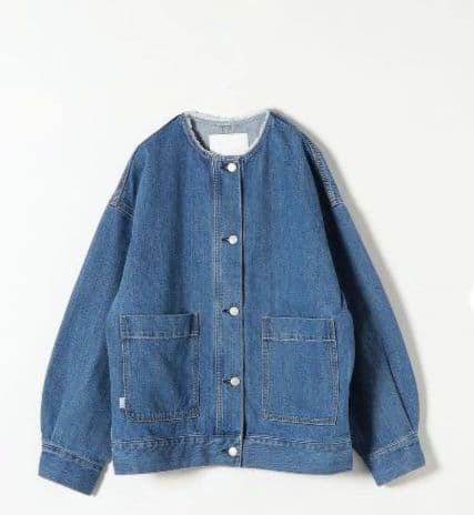 【新品タグ付き】SHIPS any ノーカラー デニムジャケット
