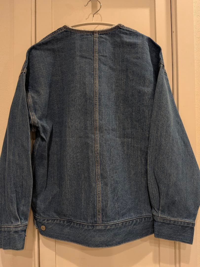 【新品タグ付き】SHIPS any ノーカラー デニムジャケット